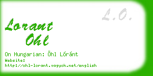 lorant ohl business card