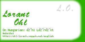 lorant ohl business card